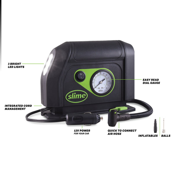 Slime 12V Tyre Inflator #40050 what is included