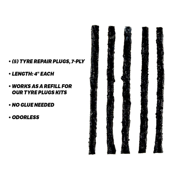 Slime Tyre Repair Plugs (5 Count Black) #20252-51 details about the plugs