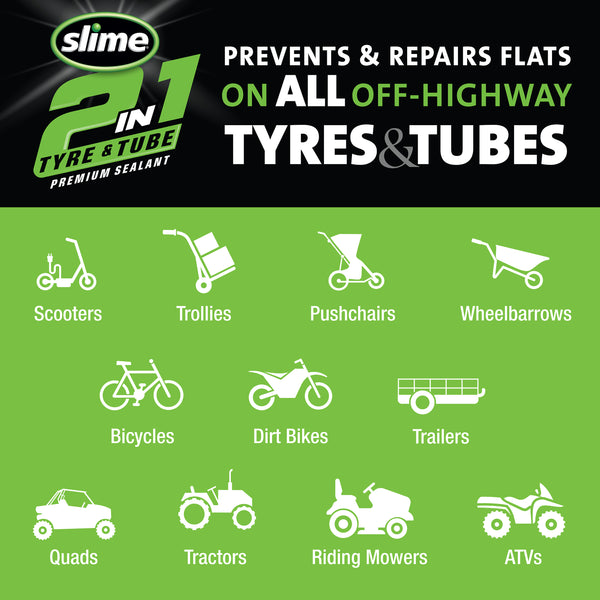2-in-1 Tyre & Tube Premium Sealant - 16 oz. #10193 Tyre Usage Chart