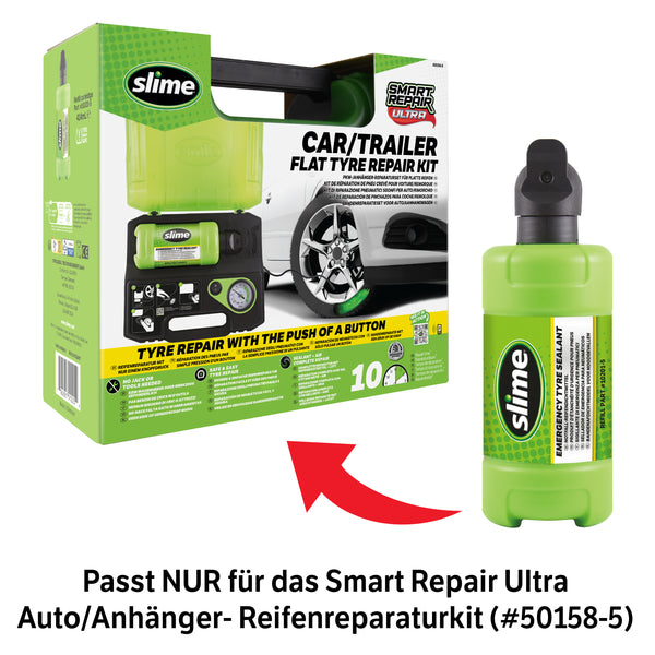Slime Sealant Refill Bottle for the Smart Repair Ultra Car/Trailer Flat Tyre Repair Kit #10201 Kit Pair
