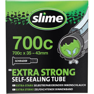 Slime Extra Strong Self-Sealing Bicycle Tubes 700x35/43c Schrader #30057 In Package
