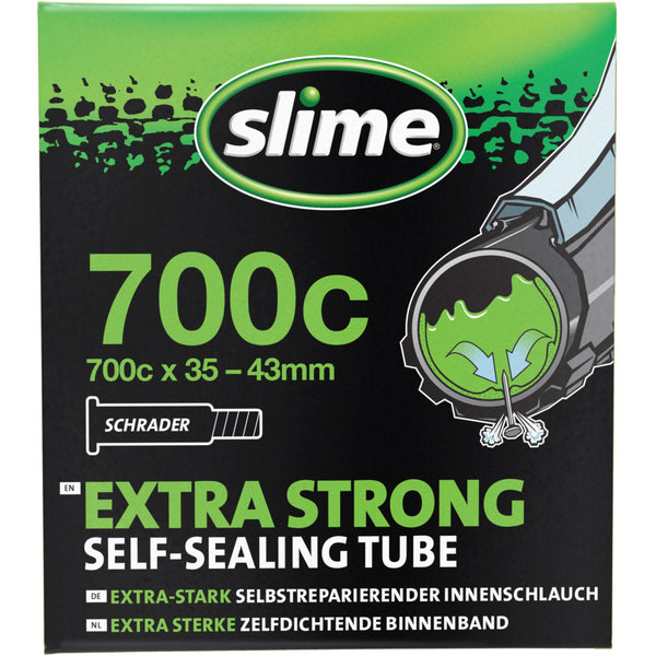 Slime Extra Strong Self-Sealing Bicycle Tubes 700x35/43c Schrader #30057 In Package
