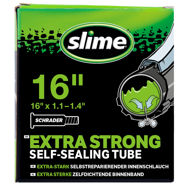 Slime Extra Strong Self-Sealing Bicycle Tubes 16" x 1.1 -1.4" Schrader #30094 In Package