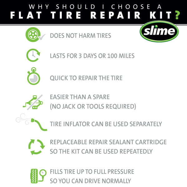 Slime Flat Tire Repair Kit - Analog #50129 why to choose the flat tyre repair kit