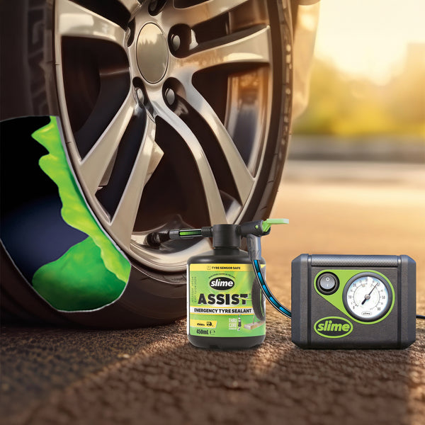Slime Smart Repair Plus Flat Tyre Repair Kit #50138-51 Sealant in Use