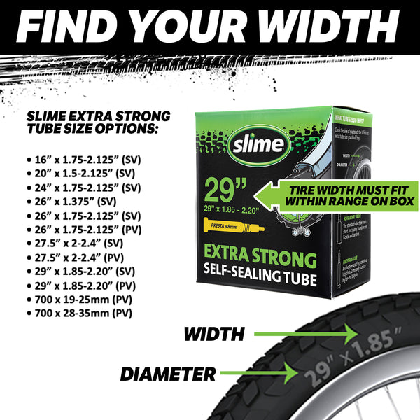 Slime Bicycle Inner Tubes, Extra Strong, Self-Sealing 29