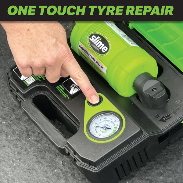Slime Smart Repair Ultra Car/Trailer Flat Tyre Repair Kit #50158-5 pushing button