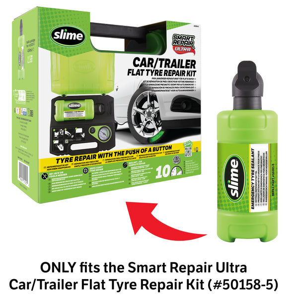 Slime Sealant Refill Bottle for the Smart Repair Ultra Car/Trailer Flat Tyre Repair Kit #10201 Kit Pair